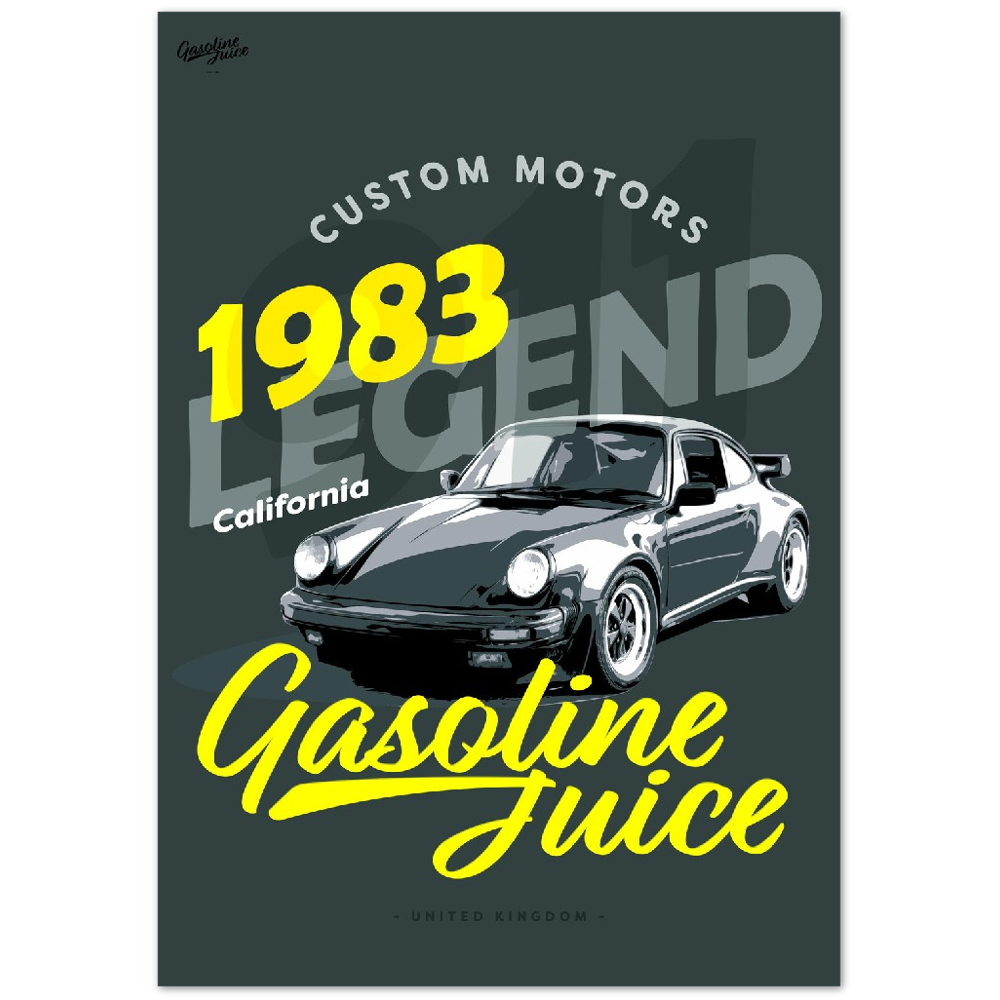Gasoline Juice Porsche 911 Legend 1983 - Premium Semi-Glossy Paper Poster