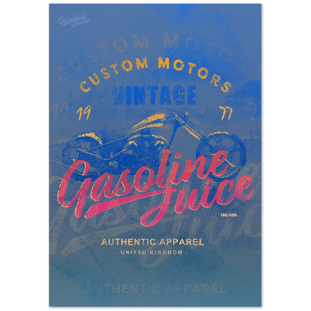 Gasoline Juice Vintage Chopper - Premium Semi-Glossy Paper Poster
