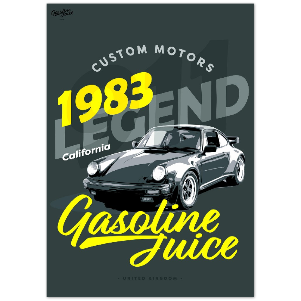 Gasoline Juice Porsche 911 Legend 1983 - Premium Semi-Glossy Paper Poster