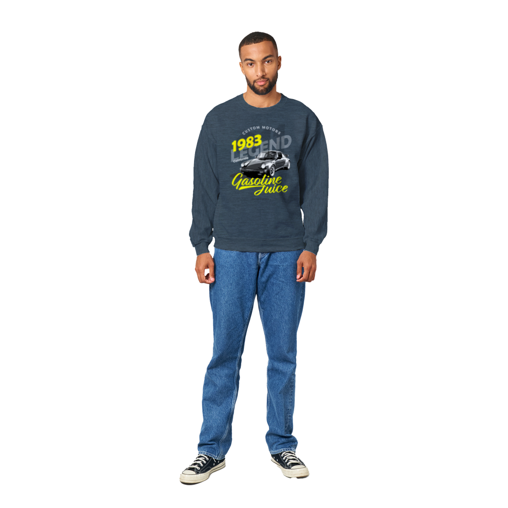 Classic Gasoline Porshe 911 LEGEND 1983 crew neck sweatshirt