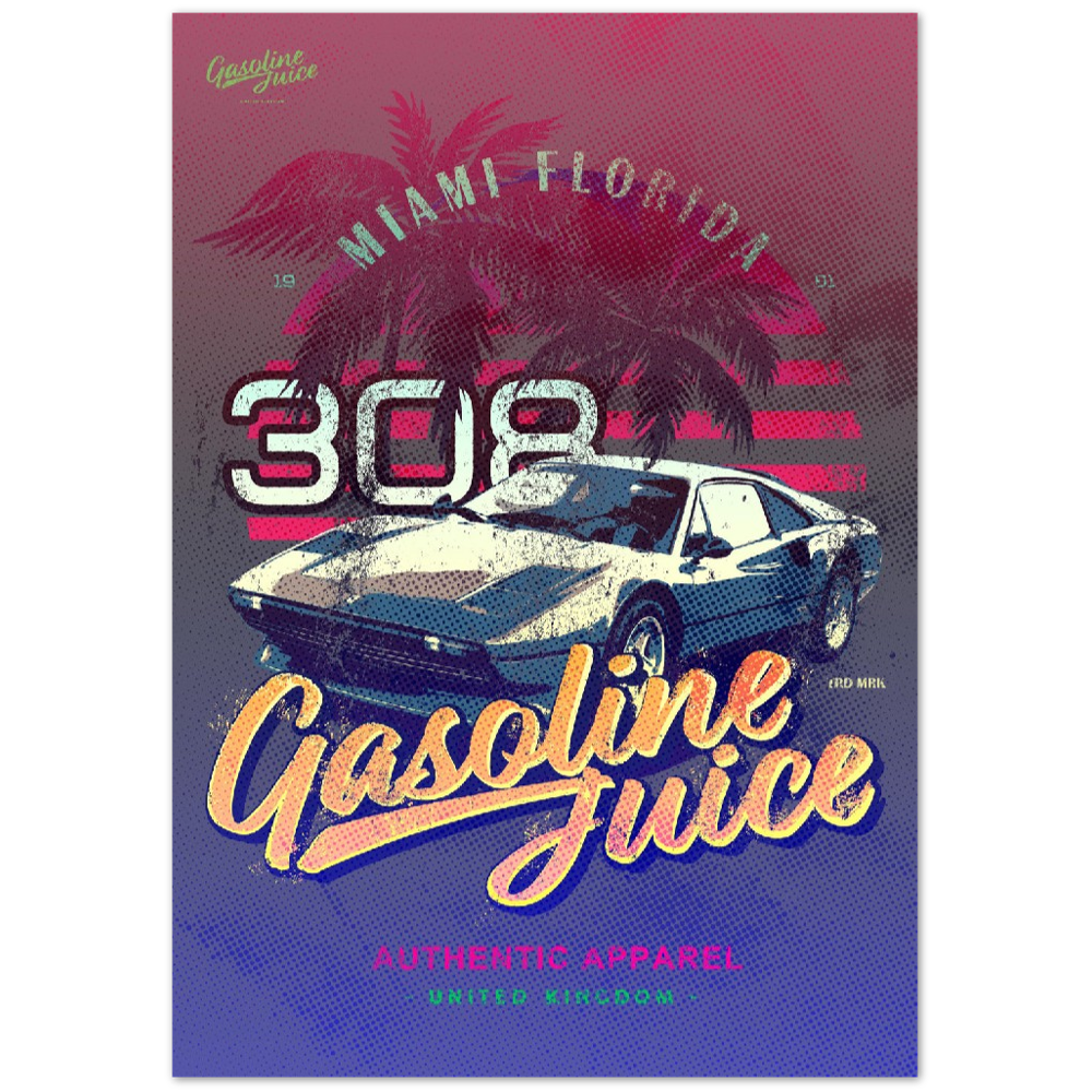 Classic Gasoline Juice 308 Miami - Premium Semi-Glossy Paper Poster