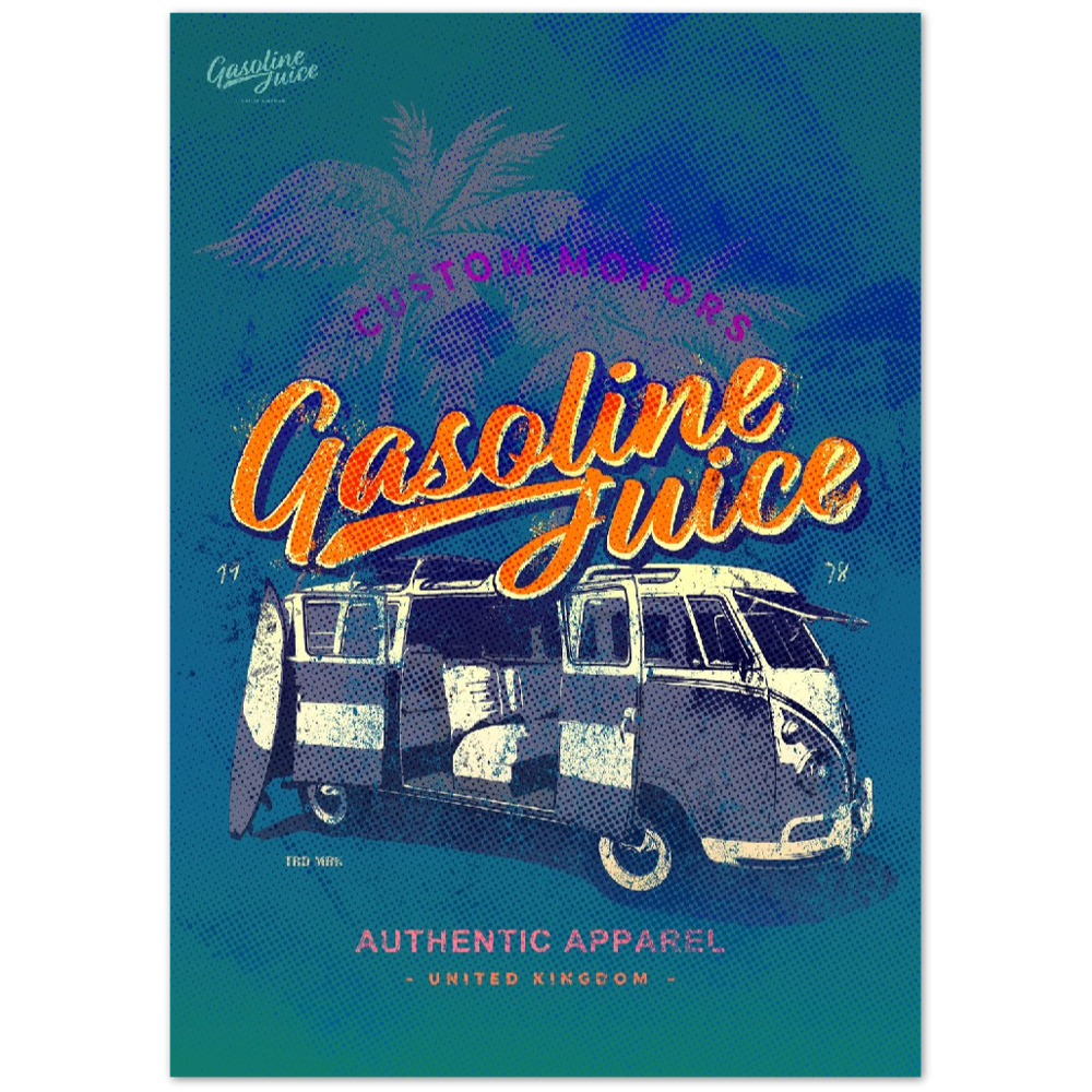 Gasoline Juice Classic VW Van - Premium Semi-Glossy Paper Poster