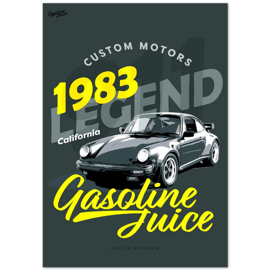 Gasoline Juice Porsche 911 Legend 1983 - Premium Semi-Glossy Paper Poster