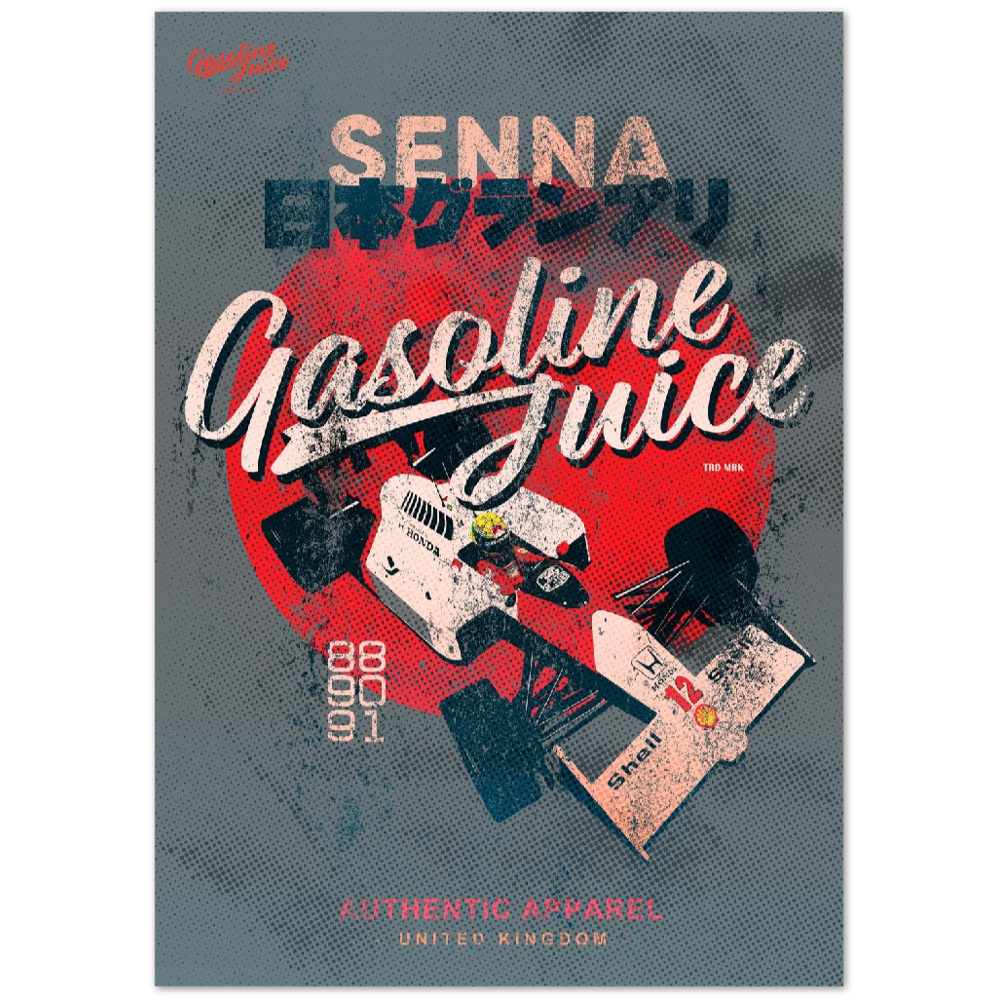 Classic Gasoline Juice A.Senna Japan - Premium Semi-Glossy Paper Poster