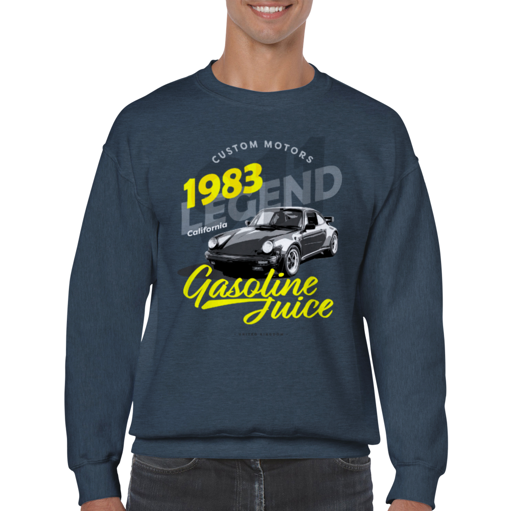 Classic Gasoline Porshe 911 LEGEND 1983 crew neck sweatshirt