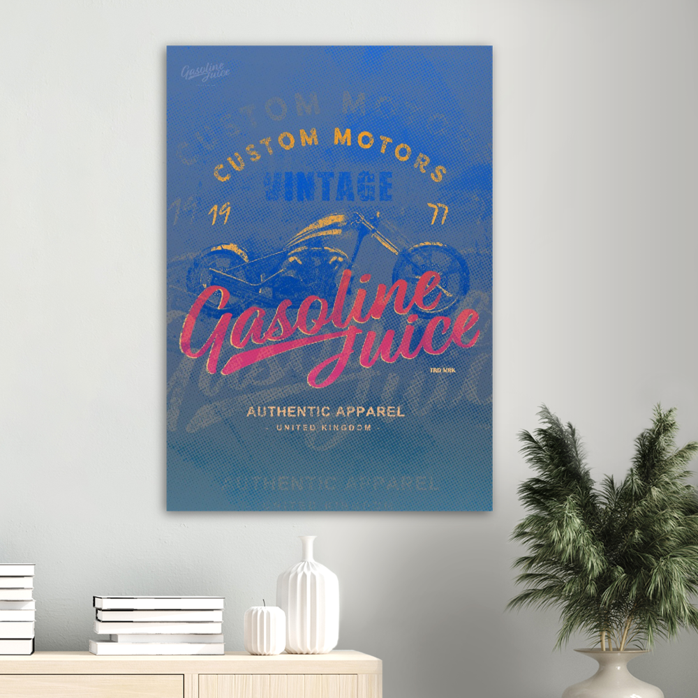 Gasoline Juice Vintage Chopper - Premium Semi-Glossy Paper Poster