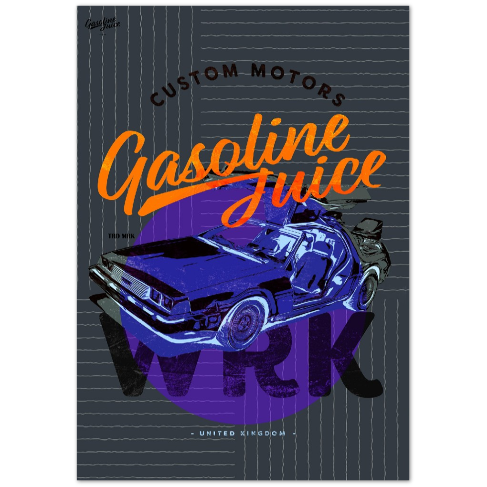 Gasoline Juice Delorean WRK Stripes - Premium Semi-Glossy Paper Poster