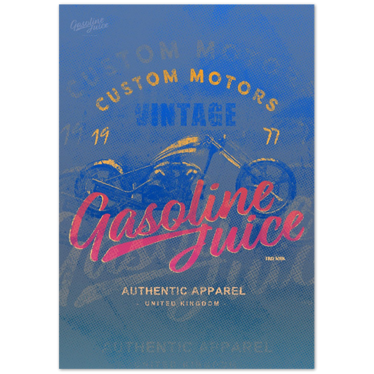 Gasoline Juice Vintage Chopper - Premium Semi-Glossy Paper Poster