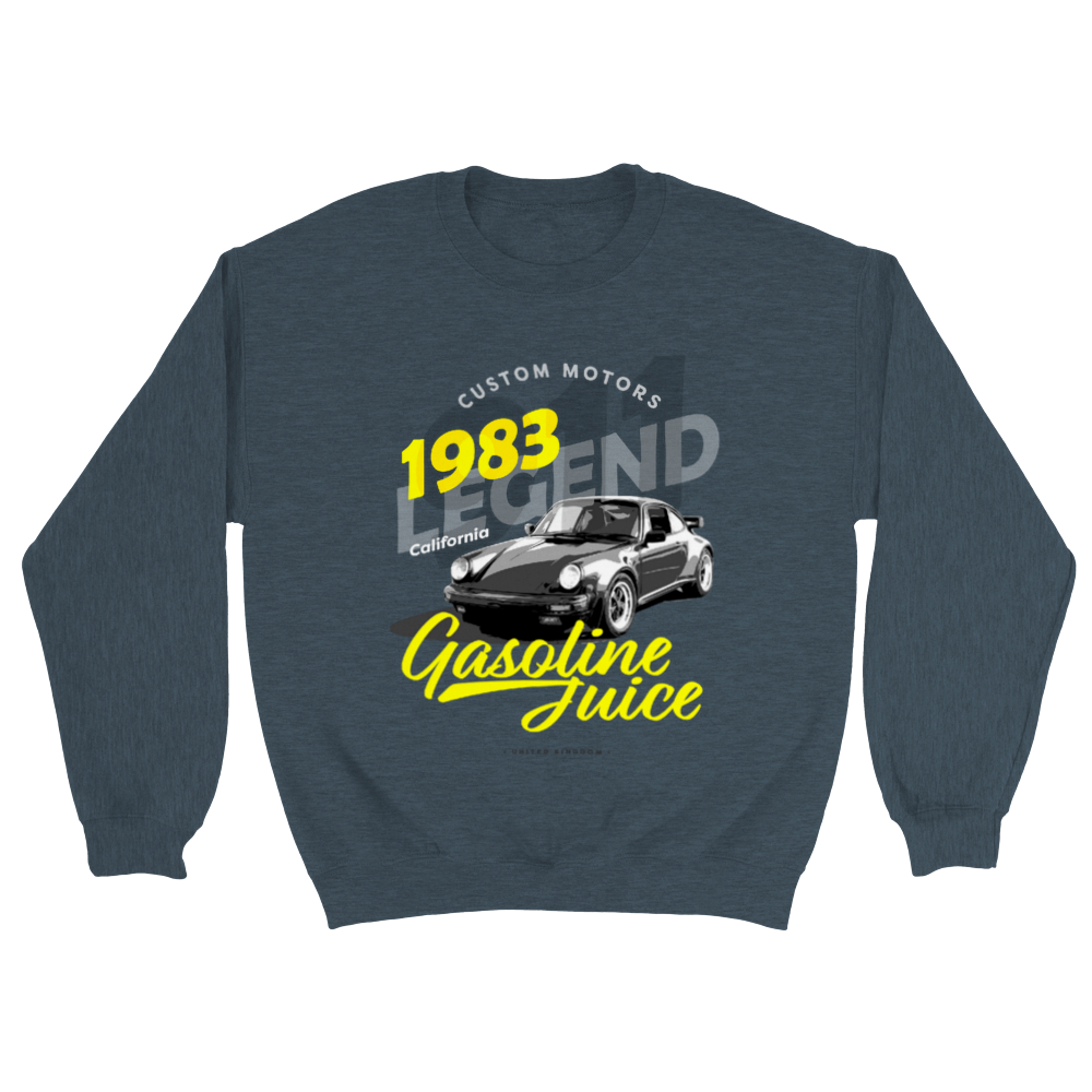 Classic Gasoline Porshe 911 LEGEND 1983 crew neck sweatshirt