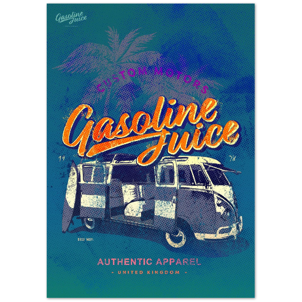 Gasoline Juice Classic VW Van - Premium Semi-Glossy Paper Poster