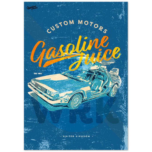 Gasoline Juice Delorean WRK - Premium Semi-Glossy Paper Poster
