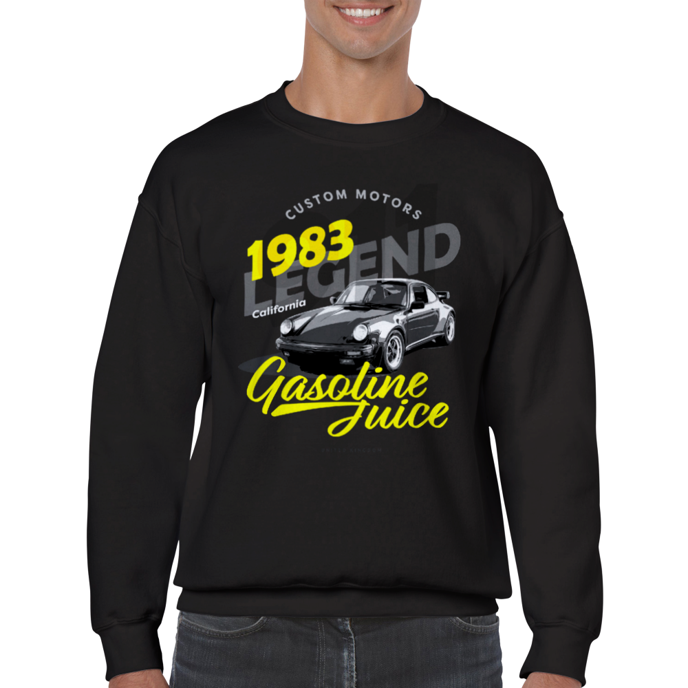 Classic Gasoline Porshe 911 LEGEND 1983 crew neck sweatshirt